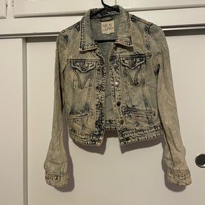 Acid wash denim jacket